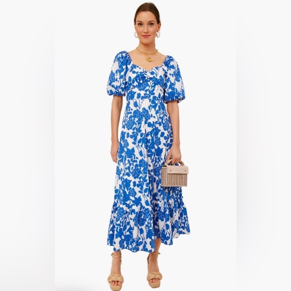 Tuckernuck Dresses Hyacinth House Blue Floral Seaport Midi Dress